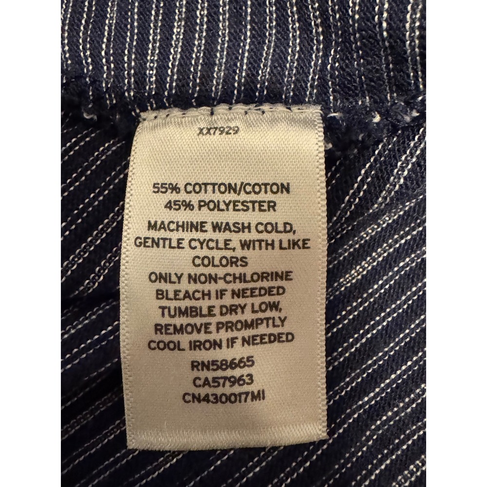 Caslon Womens Blue Striped Sleeveless Ruffle Midi Dress Medium - Picture 5 of 8